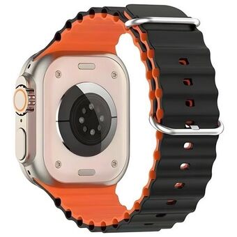 Beline rem Apple Watch Silicone Waves 38/40/41mm svart-orange låda