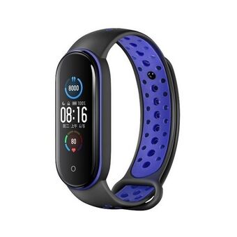 Beline rem Design Mi Band 7/6/5 svart-blå /black-blue