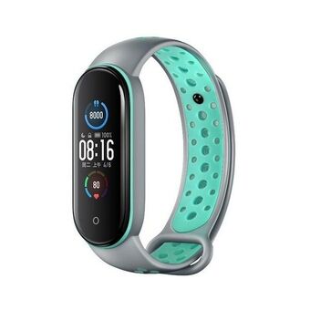 Beline pasek Design Mi Band 7/6/5 grå-grön /grey-green