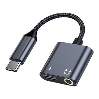 Beline Adapter som delar USB-C till USB-C/Jack 3,5mm svart/svart DAC BLNAA01