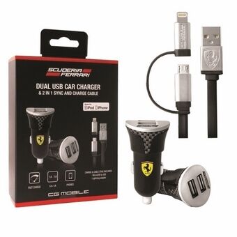 Ferrari laddare FEBCCCBUNBK 2 i 1 MFI lightning/micro USB svart/svart