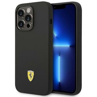 Ferrari FEHCP14LSIBBK iPhone 14 Pro 6,1" svart/svart hårdfodral Silikon Metalllogotyp