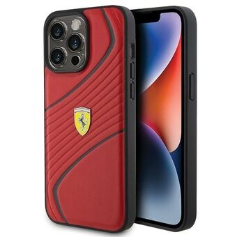 Ferrari FEHCP15XPTWR iPhone 15 Pro Max 6.7 tum röd hårt skal Twist Metal Logo.