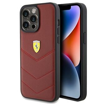 Ferrari FEHCP15XRDUR iPhone 15 Pro Max 6.7" röd hardcase läder Sydda linjer.