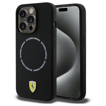 Ferrari FEHMP15XSBAK iPhone 15 Pro Max 6.7" svart/svart hårdskal Tryckt Ring MagSafe