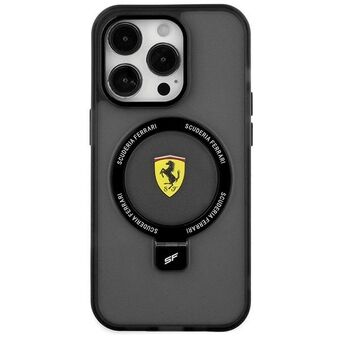 Ferrari FEHMP15MUSCAK iPhone 15 Plus / 14 Plus 6.7" svart/svart hårt skal med Ring Stand från 2023 Collection MagSafe.