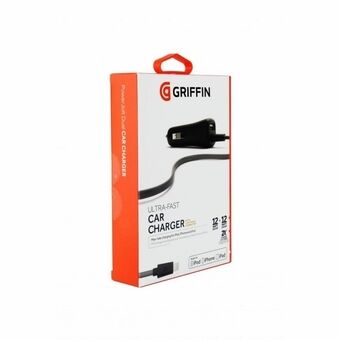 Ladd. bil. Griffin GC39941-2 Lightning + USB 2,4A 12W Ultrahastig MFI