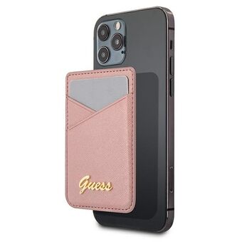 Guess Wallet Card Slot GUWMSSASLPI MagSafe Saffiano rosa / rosa