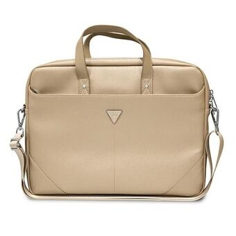 Gissa Torba GUCB15PSATLE 16" beige/ beige Saffiano Triangle Logo