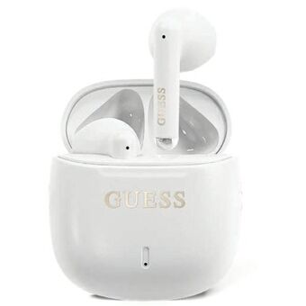 Guess Bluetooth-hörlurar GUTWSJ14ESGH TWS + laddningsstation vit/white Printed Classic Logo