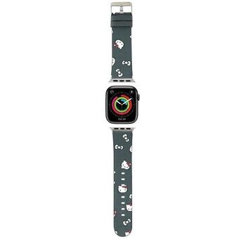 Hej Kitty Pasek HKAWMPSAPSK Apple Watch 38/40/41mm svart/svart rem Heads & Bows mönster