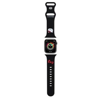 Hej Kitty Pasek HKAWMSCHBLK Apple Watch 38/40/41mm svart rem Silikon Kitty Huvud