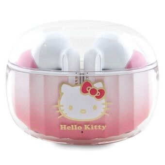 Hej Kitty Bluetooth-hörlurar HKTWSHDGKEP TWS + laddningsstation rosa/pink Gradient Electroplating-logotyp