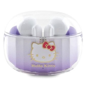 Hej Kitty Bluetooth-hörlurar HKTWSHDGKEU TWS + laddningsstation lila/purpur Gradient Electroplating Logo.