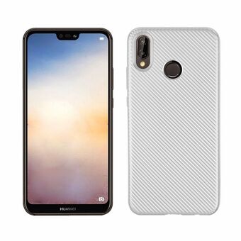 Kolfiber Huawei P20 litet silver / silverfodral