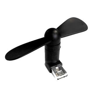 2-i-1 USB / microUSB svart / svart fläkt