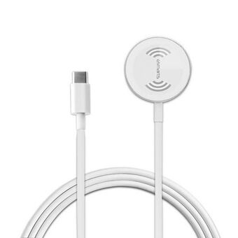 4smarts Trådlös laddare VoltBeam Mini för Apple Watch 1-8/SE med 1m USB-C-kabel 2.5W vit/vit 462550