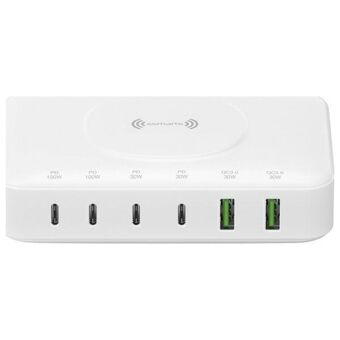 4smarts Laddningsstation 7-i-1 100W med trådlös laddning vit/white 540570