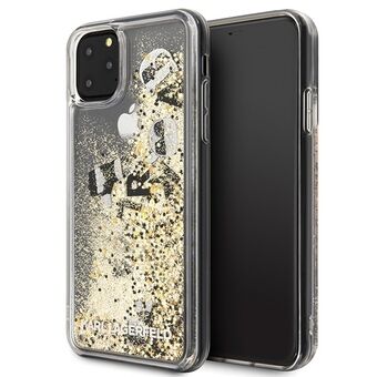 Karl Lagerfeld KLHCN65ROGO iPhone 11 Pro Max svart och guld hårt skal Glitter