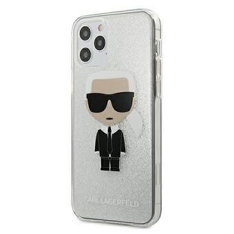 Karl Lagerfeld KLHCP12LPCUTRIKSL iPhone 12 Pro Max 6,7" silverfärgat hårt fodral Glitter Ikonik Karl