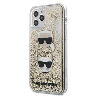 Karl Lagerfeld KLHCP12LKCGLGO iPhone 12 Pro Max 6,7" guld/gold hårt skal Liquid Glitter Karl&Choupette