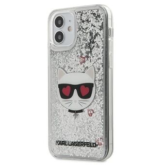 Karl Lagerfeld KLHCP12SLCGLSL iPhone 12 mini 5,4" silver/silver hård skal Liquid Glitter Choupette