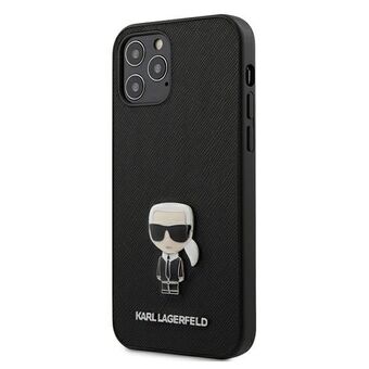 Karl Lagerfeld KLHCP12LIKMSBK iPhone 12 Pro Max 6,7" svart/hårdskal Saffiano Ikonik Metal