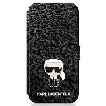 Karl Lagerfeld KLFLBKP12LIKMSBK iPhone 12 Pro Max 6,7" svart/svart bok Saffiano Ikonik Metall