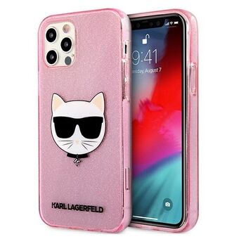 Karl Lagerfeld KLHCP12LCHTUGLP iPhone 12 Pro Max 6,7" rosa hårdskal Glitter Choupette