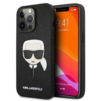 Karl Lagerfeld KLHCP13LSAKHBK iPhone 13 Pro / 13 6.1" sort/sort hardcase Saffiano Ikonik Karl\'s Head