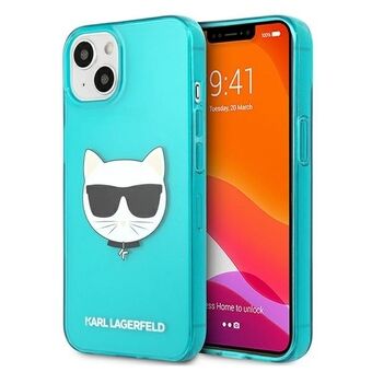 Karl Lagerfeld KLHCP13SCHTRB iPhone 13 mini 5,4" blå hårt skal Glitter Choupette Fluo