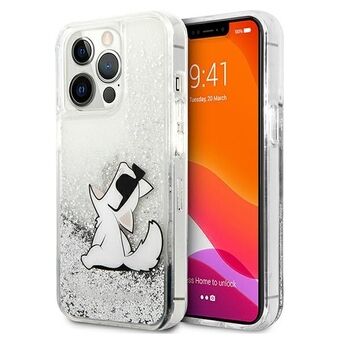 Karl Lagerfeld KLHCP13LGCFS iPhone 13 Pro / 13 6,1" silverfärgat hårdskal Liquid Glitter Choupette Fun