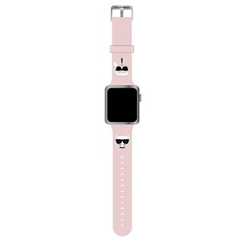 Karl Lagerfeld Rem KLAWMSLCKP Apple Watch 38/40/41mm rosa/silikonrem Karl & Choupette huvuden