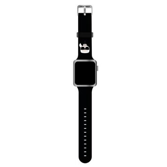 Karl Lagerfeld Pasek KLAWMSLKK Apple Watch 38/40/41mm svart/svart rem Silikon Karl Heads