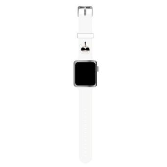 Karl Lagerfeld Pasek KLAWLSLKW Apple Watch 42/44/45/49mm vit/vit rem Silikon Karl Huvuden