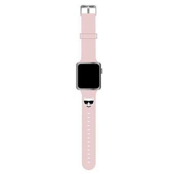 Karl Lagerfeld Pasek KLAWLSLCP Apple Watch 42/44/45/49mm rosa band Silikon Choupette Heads