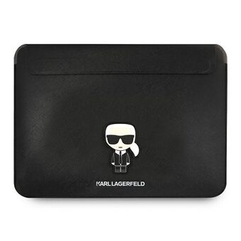 Karl Lagerfeld Sleeve KLCS14PISFBK 14" svart/svart Saffiano Ikonik Karl