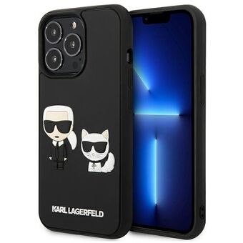 Karl Lagerfeld KLHCP13L3DRKCK iPhone 13 Pro / 13 6,1" svart/svart hårt skal Karl&Choupette Ikonik 3D.