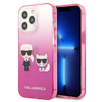 Karl Lagerfeld iPhone 13 Pro / iPhone 13 Hårdfodral Rosa Gradient Iconic Karl & Choupette