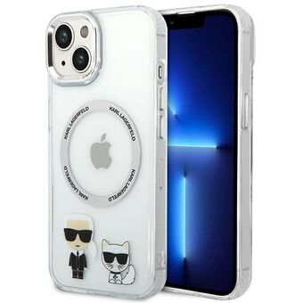 Karl Lagerfeld KLHMP14MHKCT iPhone 14 Plus 6,7" hårdfodral transparent/transparent Karl & Choupette Aluminium Magsafe