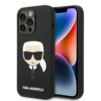 Karl Lagerfeld KLHMP14XSLKHBK iPhone 14 Pro Max 6,7" hårt skal svart/svart Silikon Karl\'s Head Magsafe