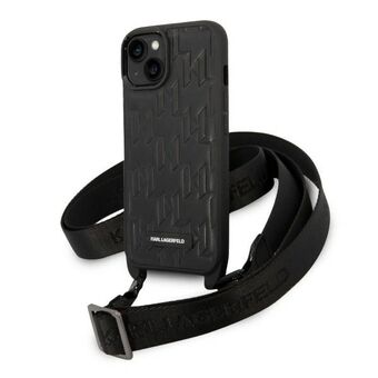 Karl Lagerfeld KLHCP14SSTMMK iPhone 14 / 15 / 13 6,1" hårt skal svart Monogram Plaque Logo-rem