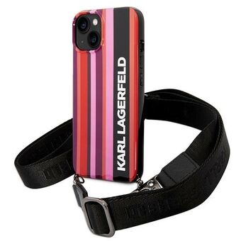 Karl Lagerfeld KLHCP14MSTSTP iPhone 14 Plus / 15 Plus 6,7" hårdskal rosa/pink Color Stripes Band