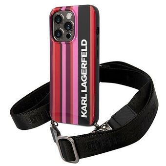 Karl Lagerfeld KLHCP14LSTSTP iPhone 14 Pro 6.1" hårdfodral rosa/rosa Färg Stripes Strap