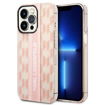 Karl Lagerfeld KLHCP14LHKLSPCP iPhone 14 Pro 6,1" hårdfodral rosa/pink Mono Vertical Stripe