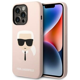 Karl Lagerfeld KLHCP14XSLKHLP iPhone 14 Pro Max 6,7" hårt skal rosa/pink Silicone Karl\'s Head