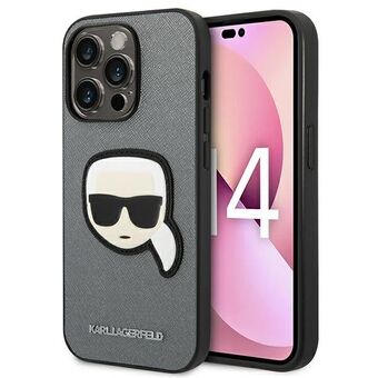 Karl Lagerfeld KLHCP14XSAPKHG iPhone 14 Pro Max 6,7" silver/silver hårt fodral Saffiano Karls huvudlapp