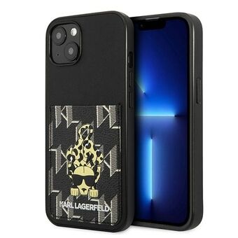 Karl Lagerfeld KLHCP13MCANCNK iPhone 13 6.1" hårdfodral svart/svart Karlimals kortplats