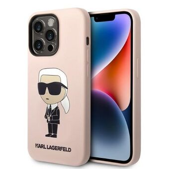 Karl Lagerfeld KLHMP14LSNIKBCP iPhone 14 Pro 6.1" hårt fodral rosa/rosa Silikon Ikonik Magsafe