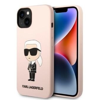 Karl Lagerfeld KLHMP14SSNIKBCP iPhone 14 6.1" hårdfodral rosa/rosa Silikon Ikonik Magsafe